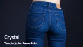  Presentation with of blue jeans denim - Presentation having sexy woman wearing blue jeans background and a navy blue colored foreground