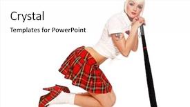  Presentation with sexy girl - Presentation theme enhanced with sexy young girl with baseball background and a  colored foreground