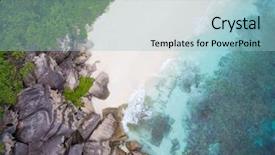  Presentation with beach rocks - Amazing PPT layouts having seychelles island white tropical paradise beach turquoise sea and granite rocks aerial landscape la digue grand anse beach seascape backdrop and a light blue colored foreground