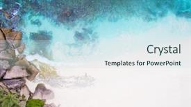  Presentation with beach rocks - PPT theme having seychelles island white tropical paradise beach turquoise sea and granite rocks aerial landscape la digue grand anse beach seascape background and a sky blue colored foreground