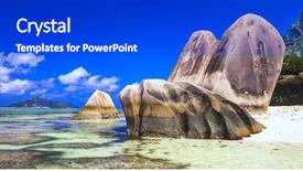  Presentation with granite - Cool new theme with seychelles - scenery with typical granite rocks in la digue isl backdrop and a cobalt blue colored foreground
