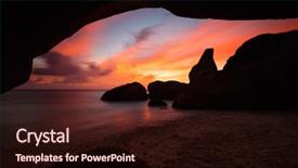  Presentation with tropical beach sunset - Cool new PPT theme with seychelles tropical beach anse source backdrop and a wine colored foreground