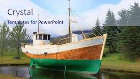  Presentation with iceland - PPT theme having seydisfjordur-resort-in-east-iceland background and a sky blue colored foreground