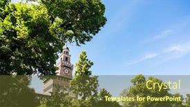  Presentation with sunny sky - Amazing presentation having sforza-castle-filarete-tower-blue backdrop and a tawny brown colored foreground