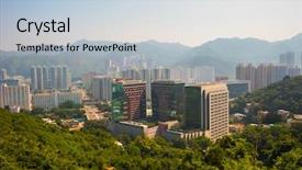  Presentation with territories - Presentation having sha tin district located in the new territories hong kong background and a lemonade colored foreground