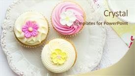  Presentation with cupcakes - Cool new slides with shabby chic - cupcakes backdrop and a cream colored foreground