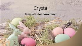 Presentation with pastel - Beautiful presentation design featuring shabby chic - easter pastel colored decoration backdrop and a soft green colored foreground