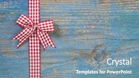  Presentation with blue ribbon - Slides enhanced with shabby chic - red ribbon against blue wooden background and a seafoam green colored foreground