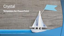  Presentation with sailboat - Colorful slide set enhanced with shabby chic - sailboat with flag on wooden backdrop and a gray colored foreground