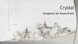  Presentation with white christmas - PPT theme consisting of shabby chic white beige christmas background and a white colored foreground