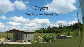  Presentation with satellite dish - PPT theme featuring shack with a satellite dish background and a  colored foreground