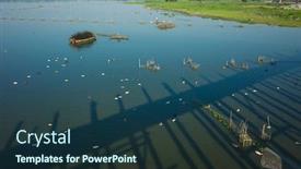  Presentation with bridge - PPT layouts enhanced with shade-of-famous-u-bein background and a ocean colored foreground