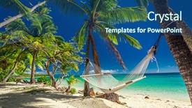  Presentation with palm - Presentation consisting of shades - empty hammock in the shade background and a ocean colored foreground