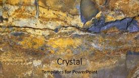  Presentation with blue gold - Presentation theme consisting of shades of yellow gold background and a coral colored foreground