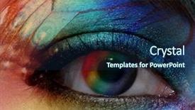  Presentation with rainbow - Audience pleasing theme consisting of shadow bird - beautiful female eye with make-up backdrop and a navy blue colored foreground