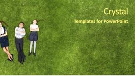  Presentation with law and children - PPT theme with shadow bird - children in summer park background and a  colored foreground