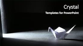  Presentation with origami crane - Presentation with shadow bird - origami crane on dark background background and a black colored foreground
