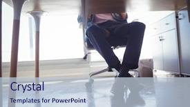  Presentation with office chair - Amazing slide deck having shadow cross - low section of businessman sitting backdrop and a lemonade colored foreground