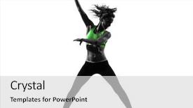  Presentation with zumba - Cool new slide deck with shadow dance - one african man exercising fitness backdrop and a light gray colored foreground