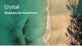  Presentation with bahamas - Cool new PPT layouts with shadow in paradise beach bahamas backdrop and a ocean colored foreground
