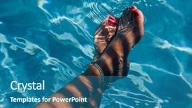  Presentation with coconut tree - Audience pleasing presentation theme consisting of shadow of a coconut tree backdrop and a  colored foreground