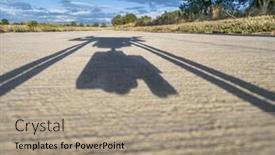  Presentation with pathway - Cool new PPT theme with shadow-of-a-hexacopter-drone backdrop and a coral colored foreground