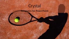  Presentation with tennis shoes - PPT layouts consisting of shadow of a tennis player background and a red colored foreground