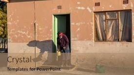 Presentation with african sunset - Slide set having shadow-of-an-old-woman background and a coral colored foreground