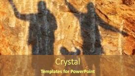  Presentation with shadow - Presentation theme consisting of shadow-of-family-on-rock background and a tawny brown colored foreground