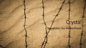  Presentation with shadow - PPT theme featuring shadow of metal barbed wire background and a coral colored foreground