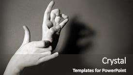  Presentation with animal adaptation - Slide set having shadow puppet - hands gesture like animal background and a dark gray colored foreground