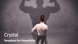  Presentation with reflection looking back to go forward - Audience pleasing slides consisting of shadow reflecting on the wall backdrop and a gray colored foreground