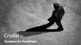  Presentation with moving forward - Cool new PPT theme with shadow representing progress and achievement backdrop and a gray colored foreground