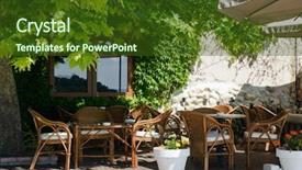  Presentation with cafe - Slide set having shadow tree - chilling out cafe terrace background and a tawny brown colored foreground