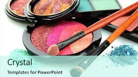  Presentation with eye shadow - Audience pleasing PPT layouts consisting of shadows and rouge with brush backdrop and a cool aqua colored foreground