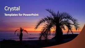  Presentation with sunset - PPT layouts with shadows night - sunset in seacoast background and a cobalt blue colored foreground