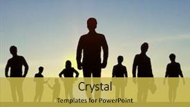  Presentation with shadow - Audience pleasing theme consisting of shadows of people walking backdrop and a yellow colored foreground