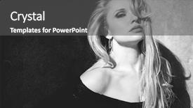  Presentation with spanish - Slide set having shadows spanish blonde with long hair wearing a tight word and honor cut black suit background and a dark gray colored foreground