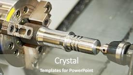  Presentation with shaft - Slide deck consisting of shaft - industrial metalworking cutting process background and a gray colored foreground