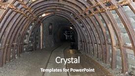  Presentation with gold mine - Audience pleasing theme consisting of shaft mine gold and arsenic backdrop and a gray colored foreground