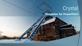  Presentation with coal mine - Theme consisting of shaft-of-a-closed-hard background and a ocean colored foreground