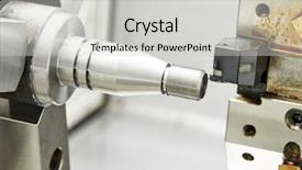  Presentation with steel industry - Beautiful PPT theme featuring shaft on turning lathe machine backdrop and a  colored foreground