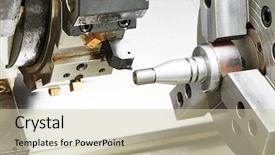  Presentation with cnc lathe machine - PPT theme having shaft on turning lathe machine background and a  colored foreground