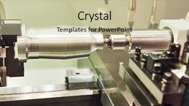  Presentation with shaft - Theme featuring industry cutting steel metal shaft background and a soft green colored foreground