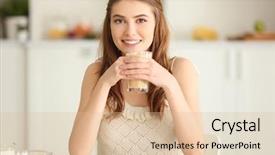  Presentation with weight loss - Theme featuring shake drink - weight loss concept beautiful young background and a lemonade colored foreground