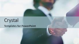  Presentation with businesses - PPT layouts enhanced with impression management - shake hands agreed background and a light blue colored foreground