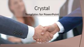  Presentation with shaking hands - Theme consisting of shake up - close up businessmen shaking hands background and a mint green colored foreground