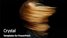  Presentation with long hair - Slide set featuring shakes free - blonde woman dancing with long background and a black colored foreground