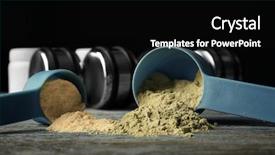  Presentation with protein - Audience pleasing presentation theme consisting of shakes free - composition with scoops of hemp backdrop and a black colored foreground