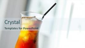  Presentation with mint - PPT theme having shakes free - cooling cocktail with fresh peach background and a sky blue colored foreground